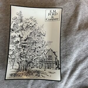 EM Ford & Co Advertising Dealership rectangle glass ashtray Vintage